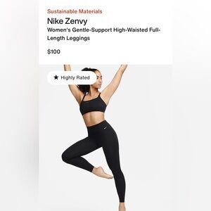 Nike Zenvy
Women's Gentle-Support High-Waisted Full-Length Leggings